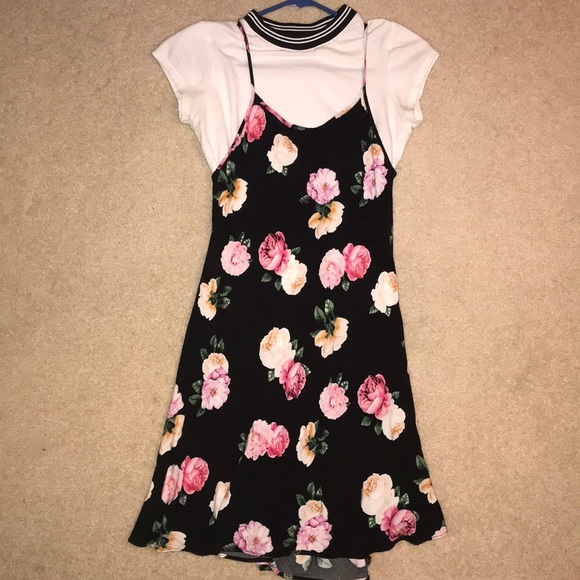 90s floral slip dress